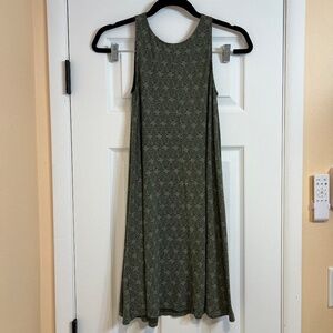 Old Navy Green Star Print Midi Dress Sleeveless A-Line Drop Waist Casual